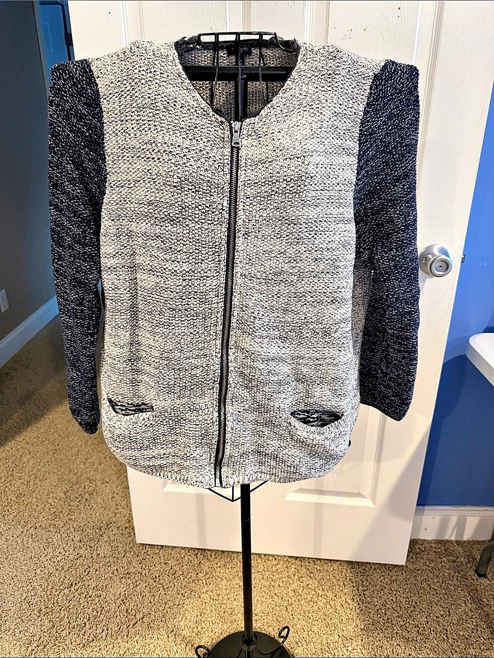 Talbots Textured Zip Cardigan Sweater Sparkle Size 1X